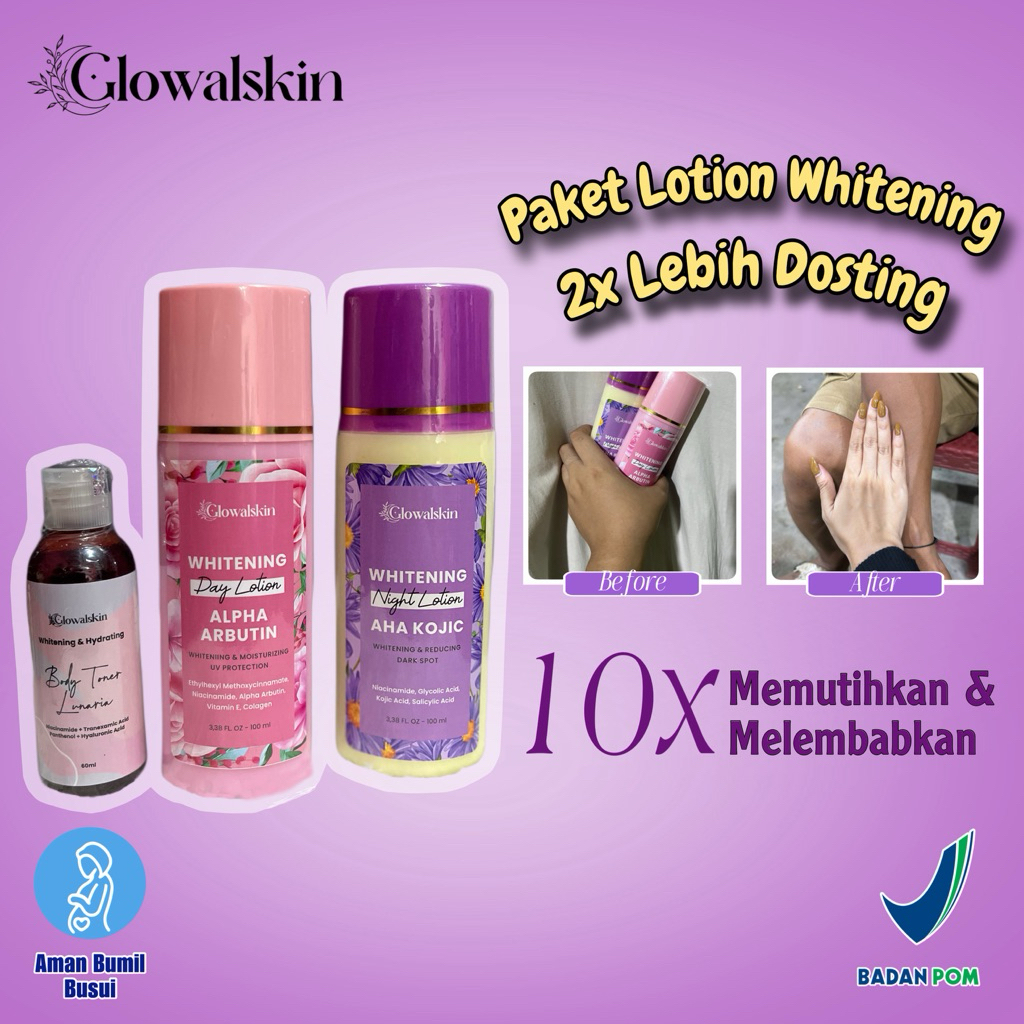 [BPOM] LOTION GLOWALSKIN AHA KOJIC ALPHA ARBUTIN HB DOSTING PEMUTIH BADAN HANDBODY  SUPER DOSTING UN