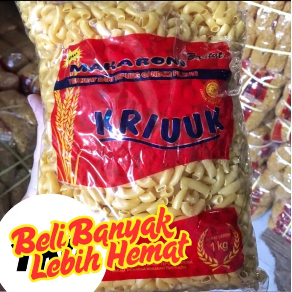 

MAKARONI BANTET MURAH / MAKRONI MURAH / MAKARONI MENTAH / MAKRONI BANTAT KUNING KRIUK 1 KG