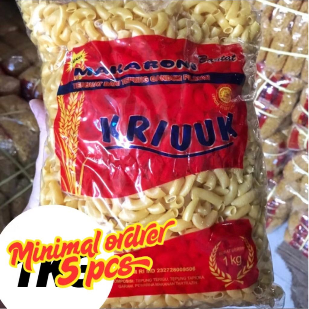 

MAKARONI BANTET MURAH / MAKRONI MURAH / MAKARONI MENTAH / MAKRONI BANTAT KUNING KRIUK 1 KG (minimal 5 pcs)