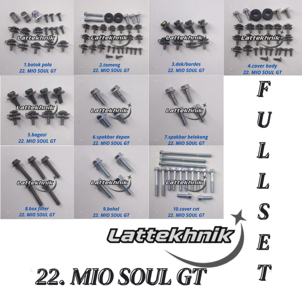 C22. Mio Soul GT Baut Lengkap Full Set Body Yamaha Mio Soul GT