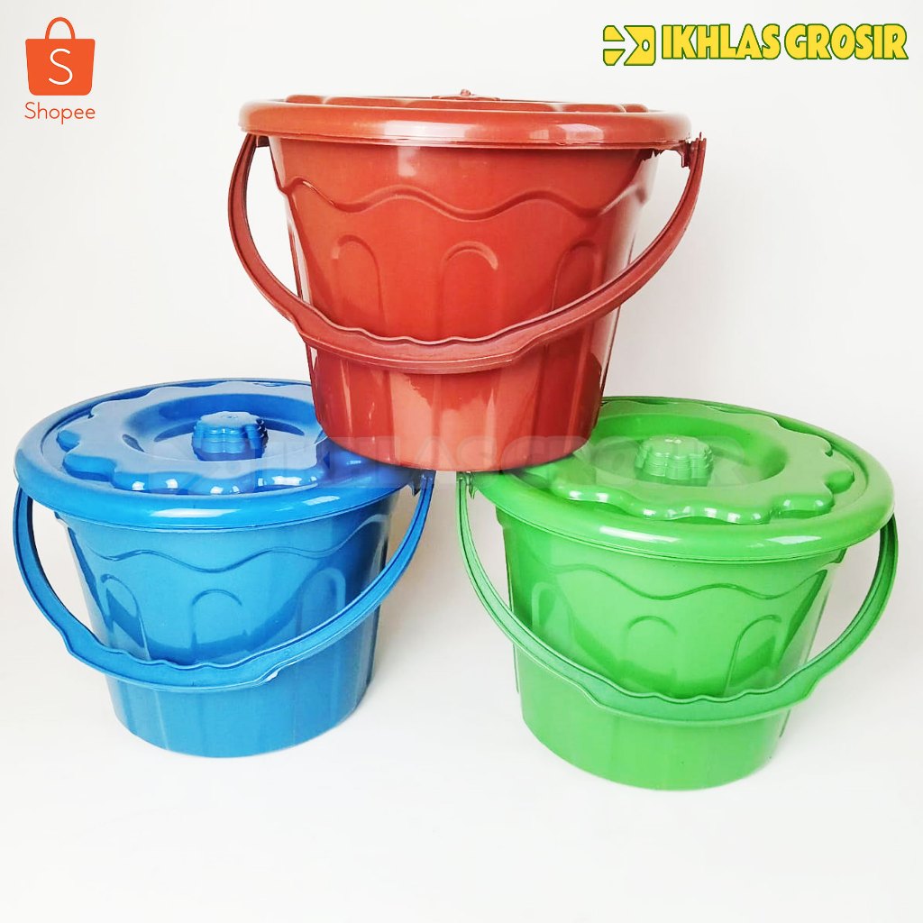 12pcs Ember SAMIR - Baskom Hajatan Lusinan Murah / Ember Tutup / Plastik