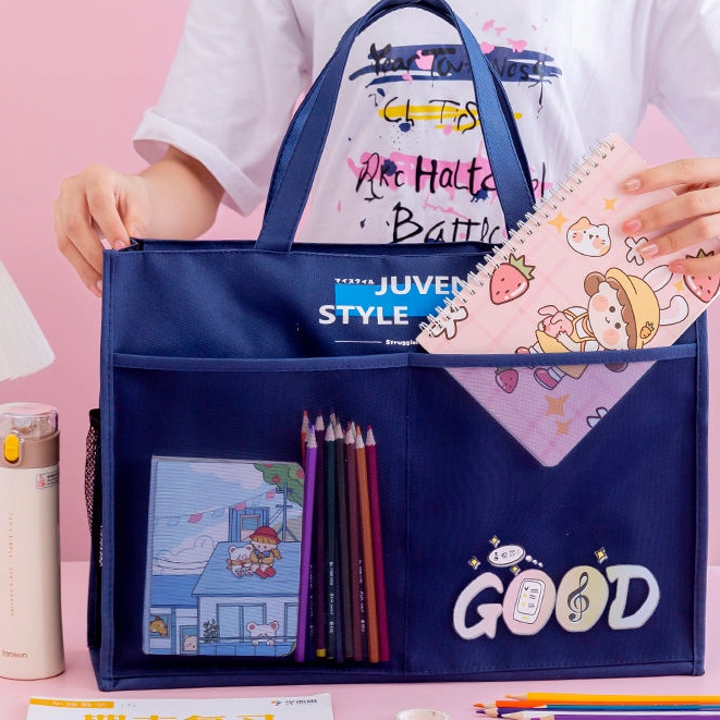 

◐☏☁Sera Kebesaran A3 Tas Seni 8 Buka 8 K File Tas Portabel Tas Buku Tahan Air Ritsleting Jenis Anak-anak Tutor Tas Kapasitas Besar