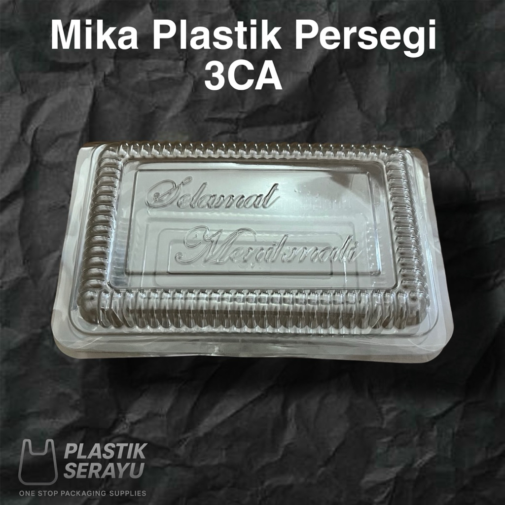 Plastik Mika / Kotak Mika Kue Makanan uk 3CA isi 100 pcs - Tebal Ekonomis -