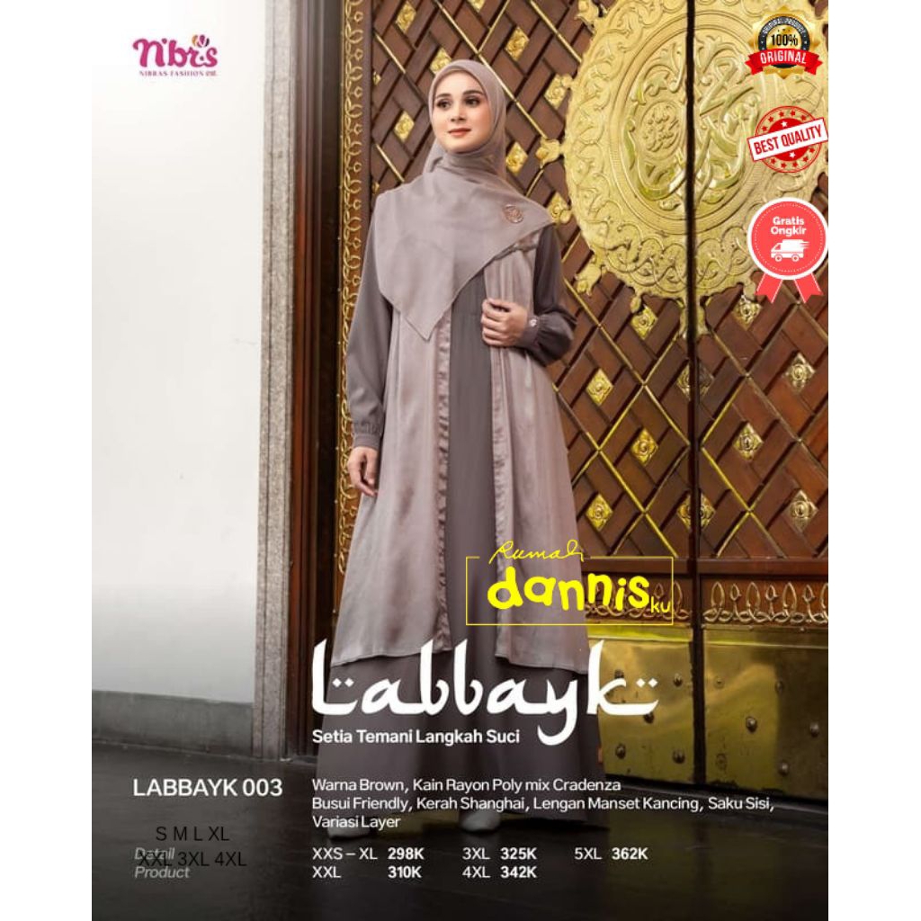 [RUMAH DANNISKU] NIBRAS GAMIS LABBAYK 003 / NBRAS GAMIS