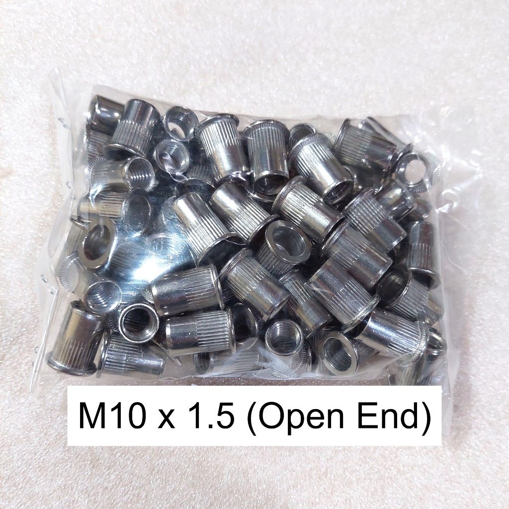 Open End Rivet Nut M10 x 1.5 Stainless Steel / Mur Rivet Tanam - Nut Insert - Mur Furniture