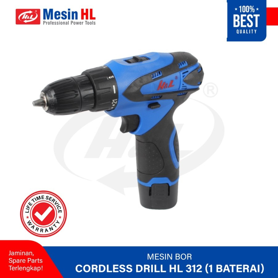 Mesin Bor Baterai H&L / Bor Baterai H&L/MESIN BOR CAS BATERAI SET HL312 12V 2BATERAI