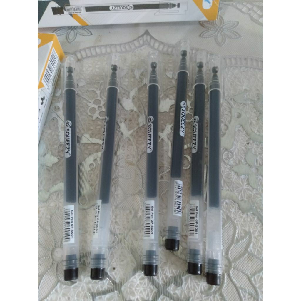 

Gel Pen Pulpen Pena Squeezy Gel 1 Pak isi 12 pecs