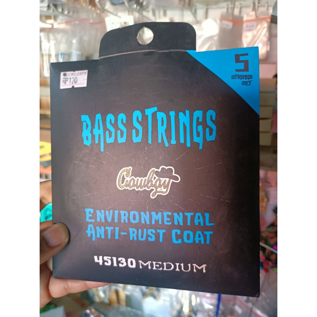 senar bass 5 string original anti karat merk Cowboys