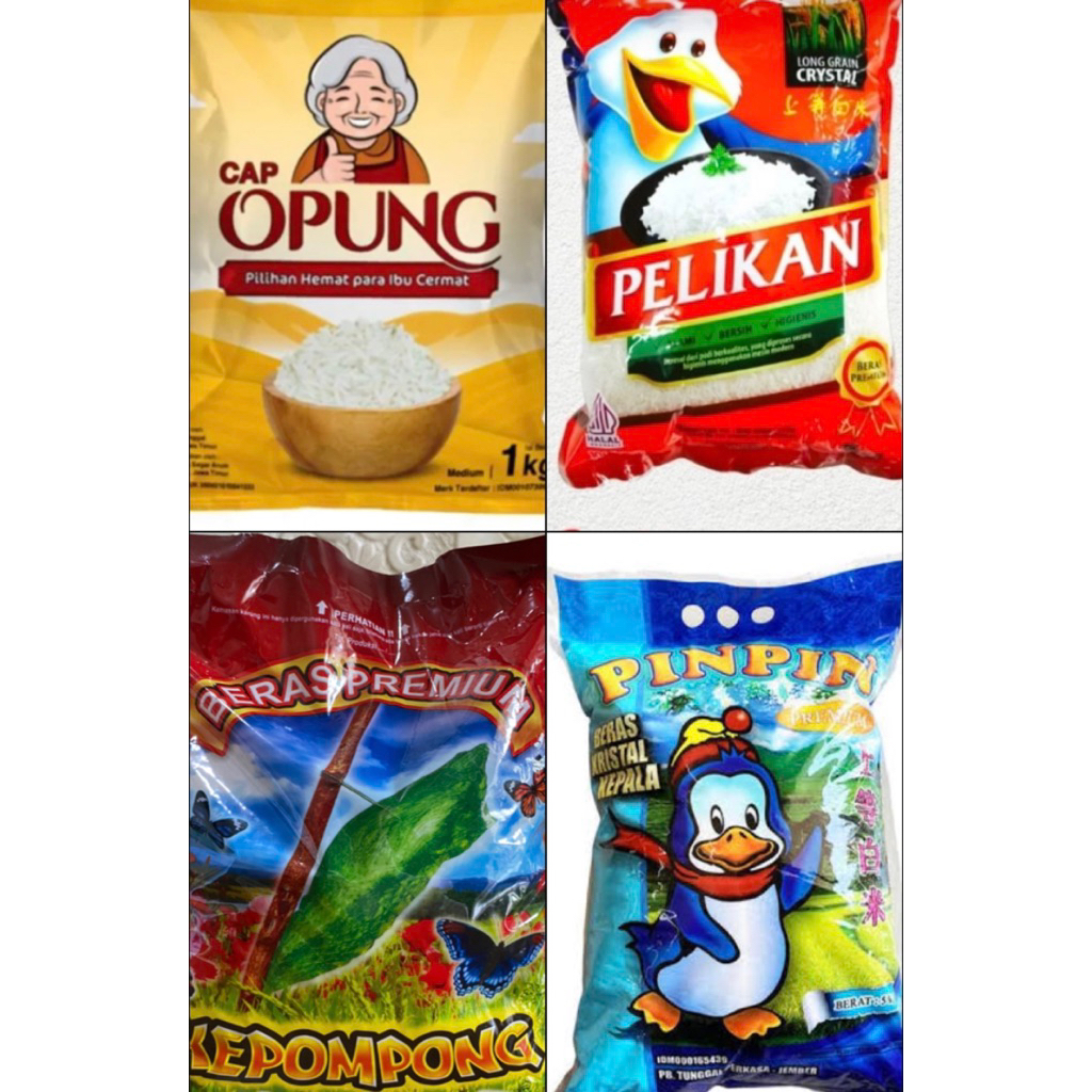 

BERAS JATIM COD BERAS PELIKAN OPUNG KEPOMPONG PINPIN PERI RASA KEMASAN 1KG
