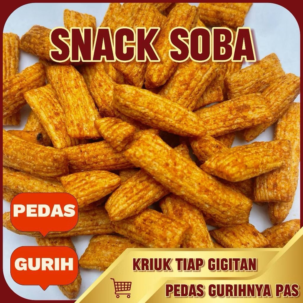 

Snack Soba Rasa Pedas Gurih Cemilan Untuk Teman Santai Enak Gurih Dan Lezat Kemasan Kecil Dan Kemasan Besar 150gr/500gr/1Kg