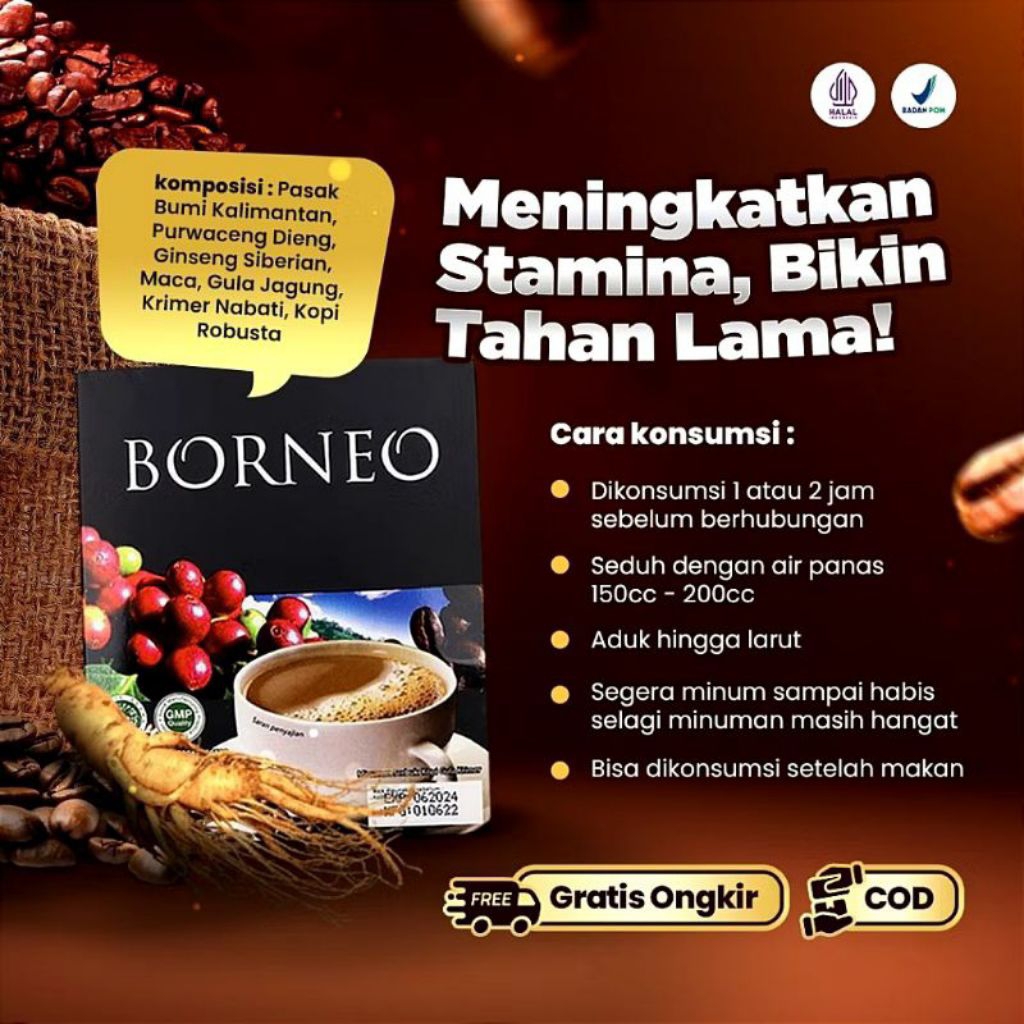 

Kopi Borneo Stamina Pria Penambah Durasi 5 pcs