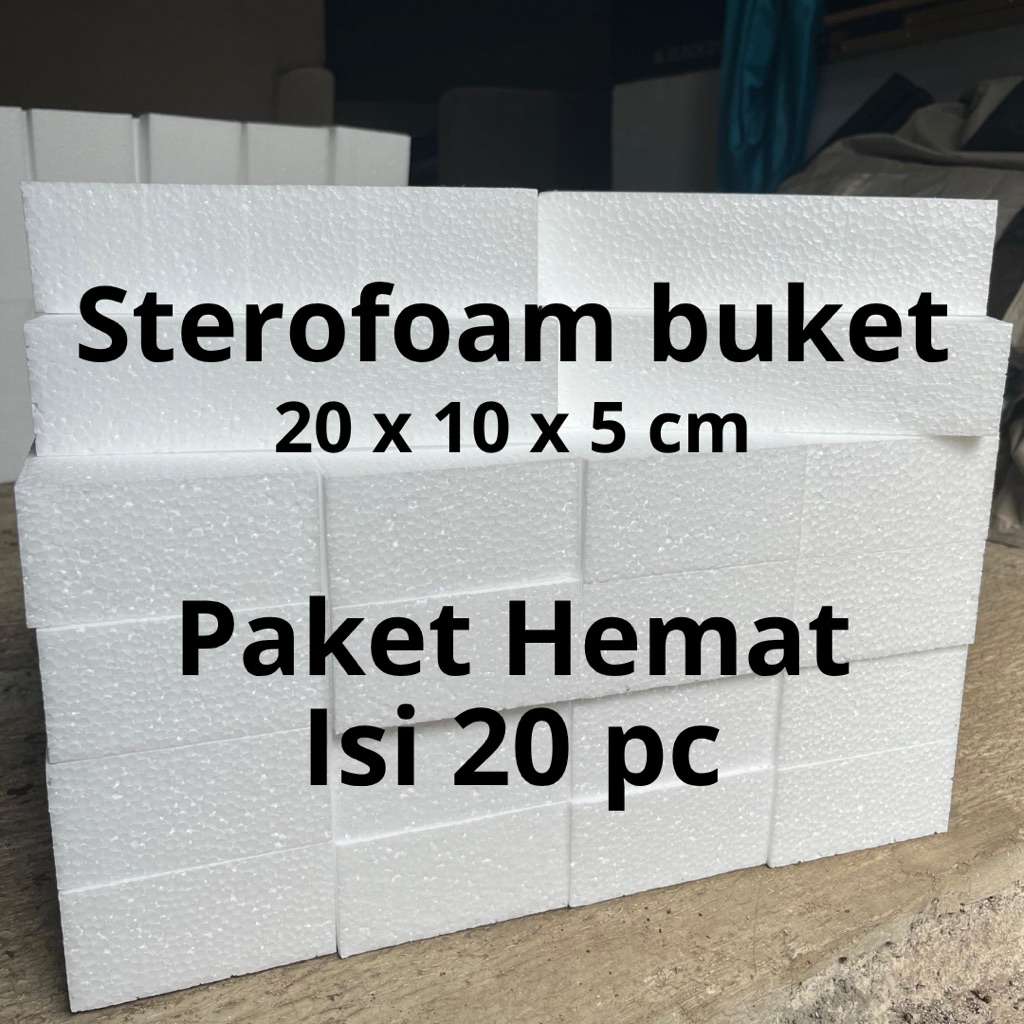 

Paket Hemat 20 pc Sterofoam buket | sterofoam busa | sterofoam flower 20 x 10 x 5