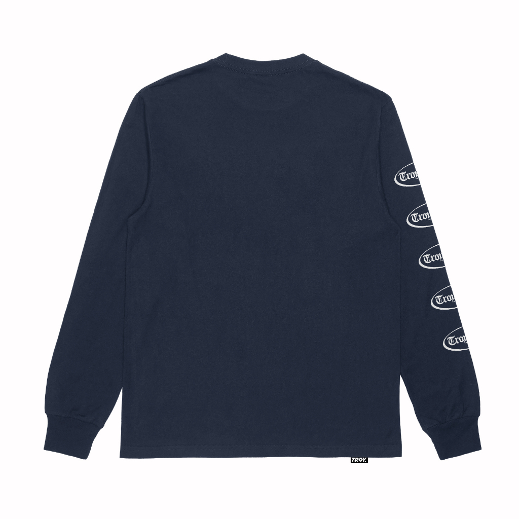 Troy Company Longsleeve Tshirt Navy Parallel Motion - Kaos Lengan Panjang Biru Navy LS 3185