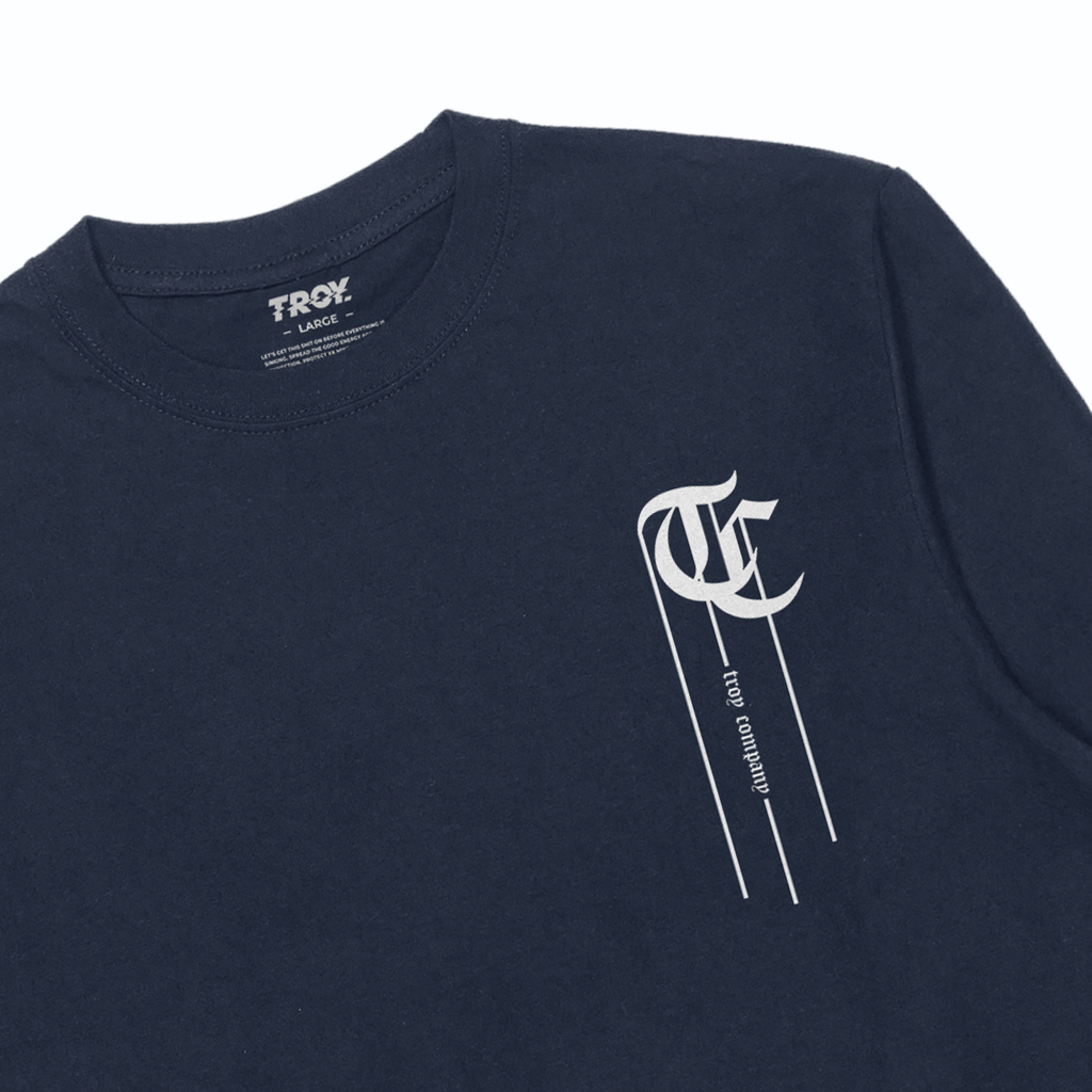 Troy Company Longsleeve Tshirt Navy Parallel Motion - Kaos Lengan Panjang Biru Navy LS 3185