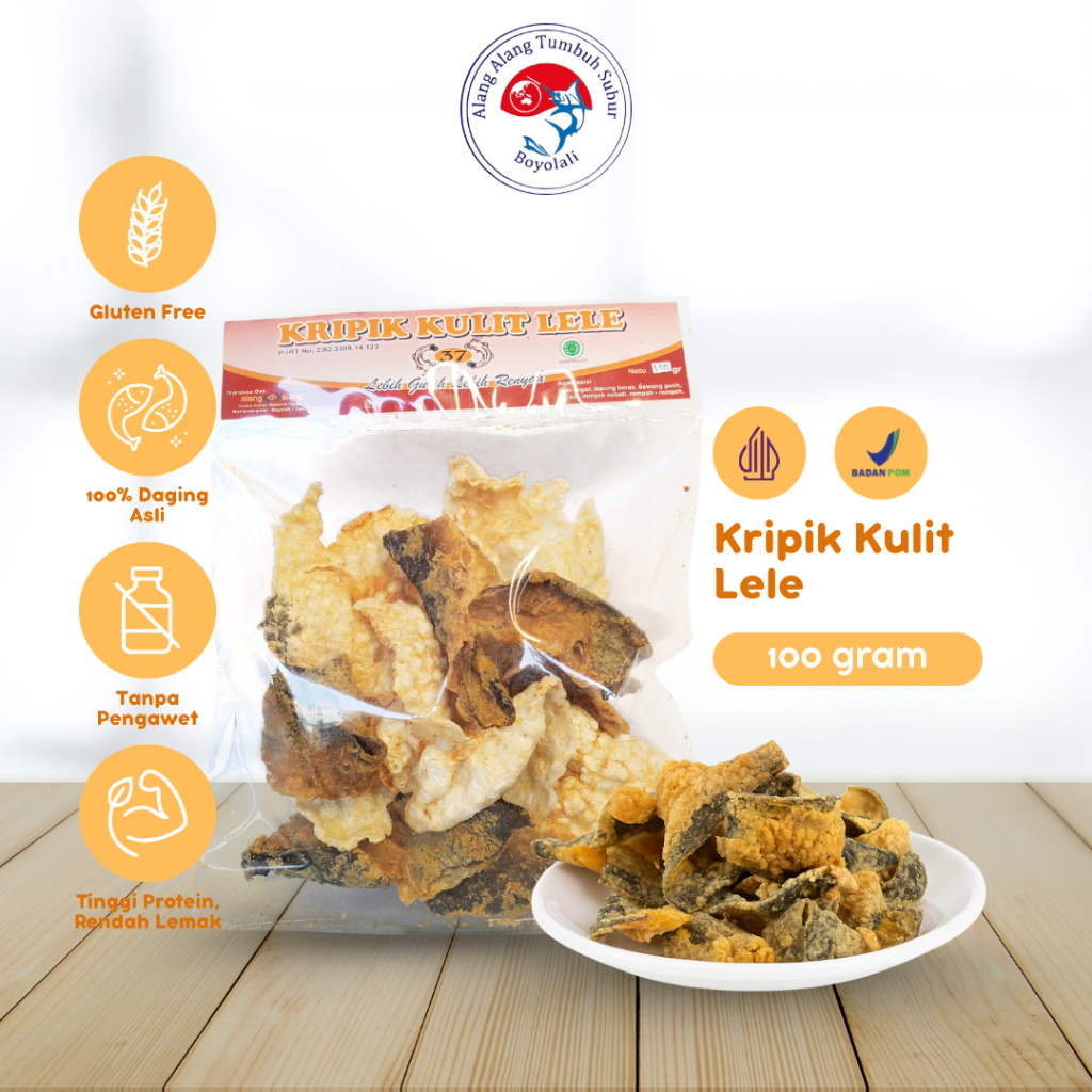 

Keripik Kulit Ikan Lele Rasa Original Cemilan Crispy Homemade 100gr