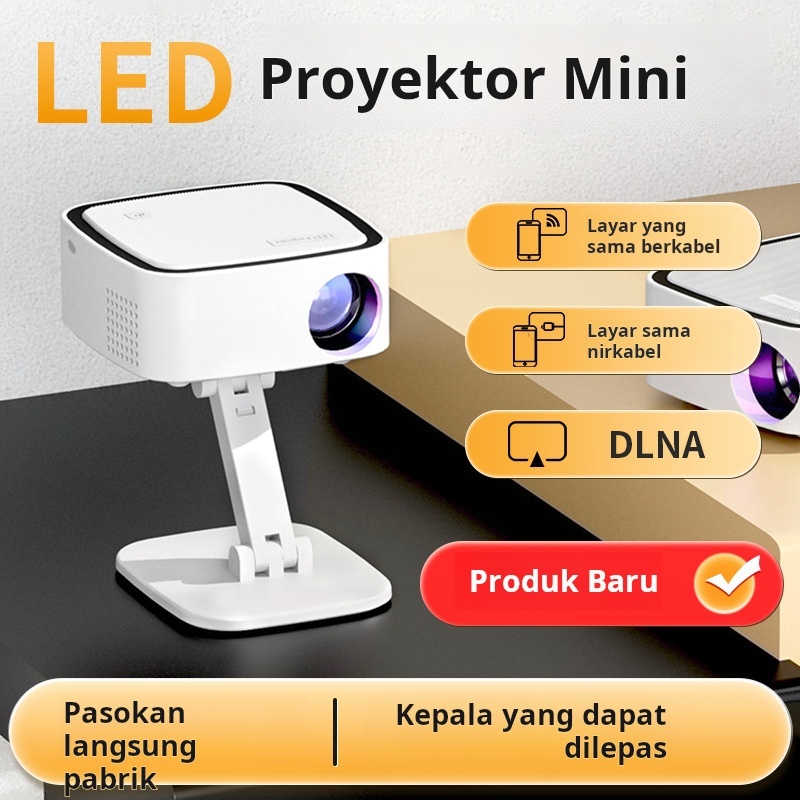 Proyektor Ponsel Wireless dengan Head Gimbal T3 Baru, Proyektor Rumah Tangga untuk Kamar Tidur yang 