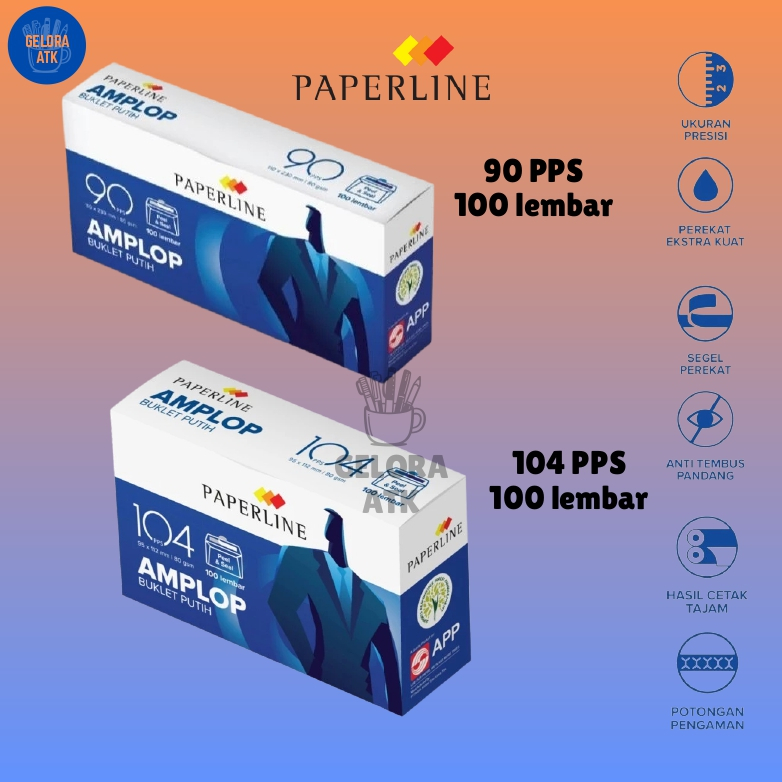 

Amplop Kertas Putih Paperline No. 104 Kecil & No. 90 Besar 80 gsm 100 lembar