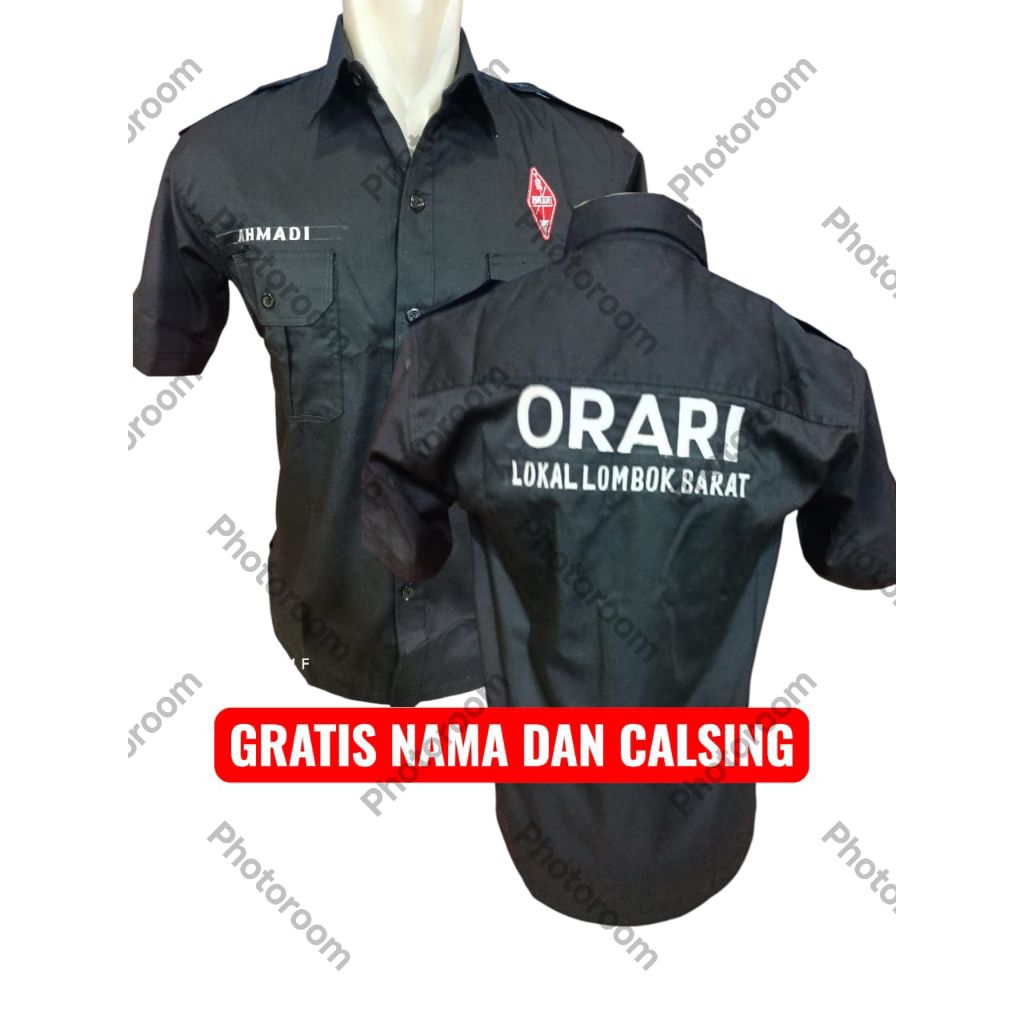 KEMEJA ORARI HITAM/ PDH ORARI HITAM/KEMEJA ORARI/ ORARI