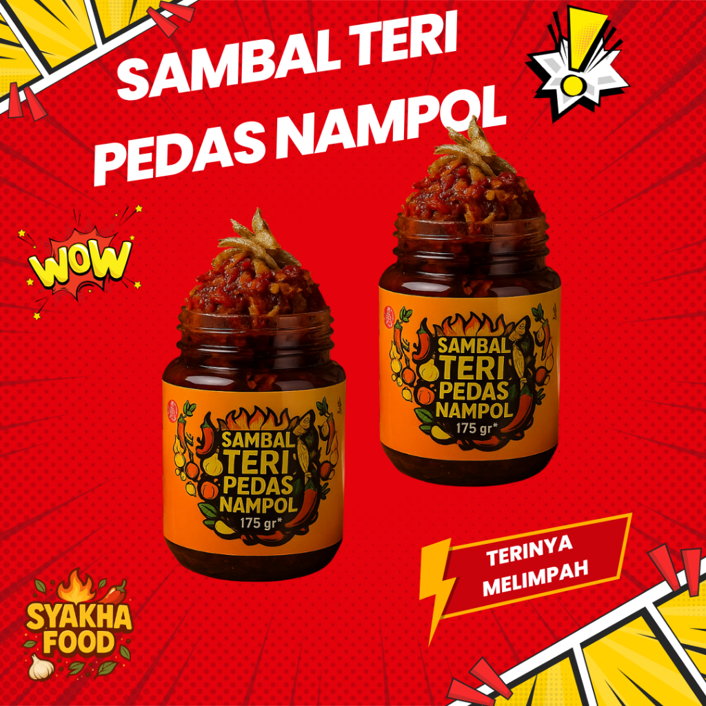 

Sambal Teri Pedas Nampol 170gr - Enak, Gurih, Pedasnya Bikin Lahap - Pelengkap Makan Super Enak & Praktis