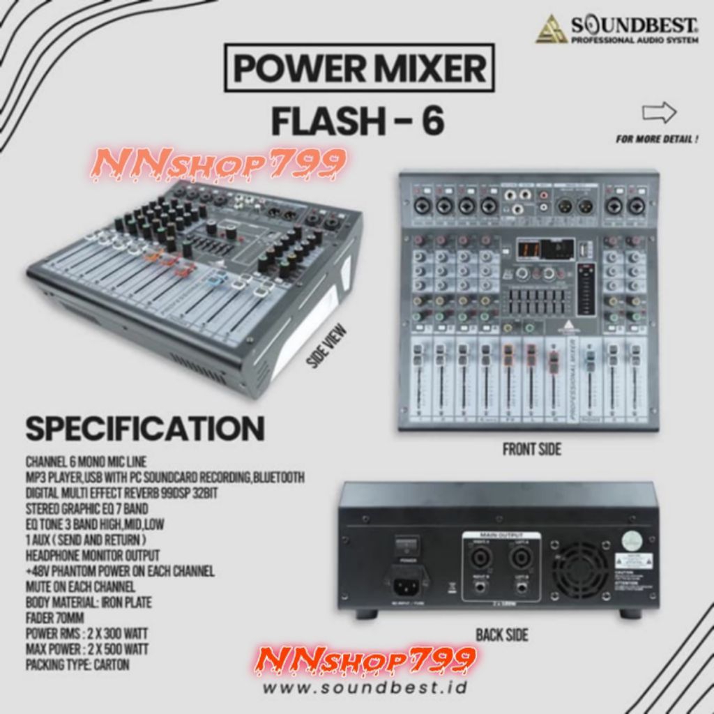 Power Mixer soundbest flash 6 / Professional Power Mixer soundbest flash 6 (6chanel)