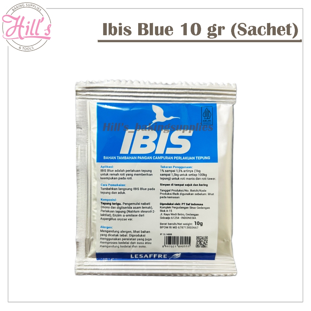 

IBIS BLUE PELEMBUT ROTI 10 gr / BREAD SOFTENER / PELEMBUT ADONAN ROTI 10gr