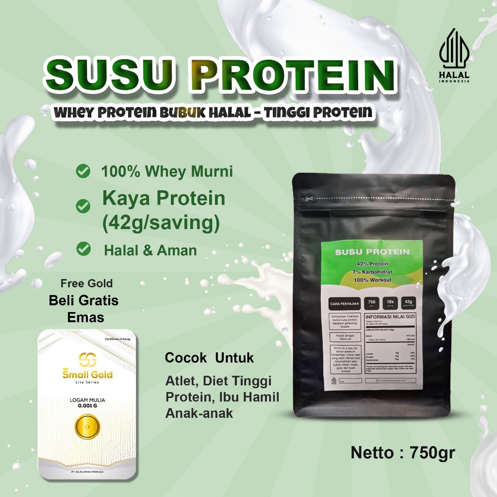 

Susu Protein Murni Bubuk Suplement Tinggi Protein Halal | Whey Protein Bubuk Murni Halal | Gratis Emas