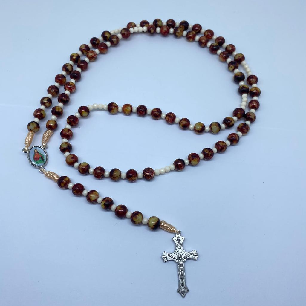 Kalung Rosario 77 Bapa Kami Corak Kemerahan