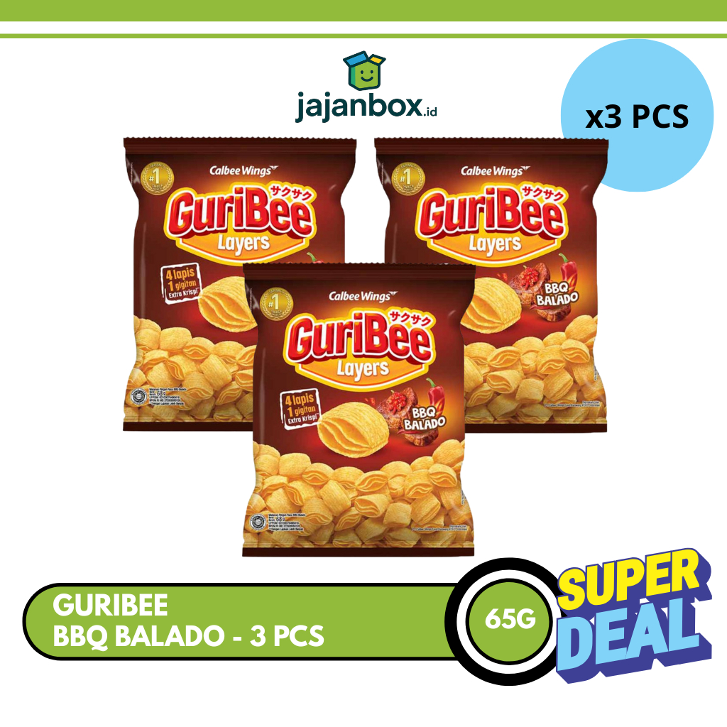 

Guribee Snack BBQ Balado 65 gr - 3 Pcs