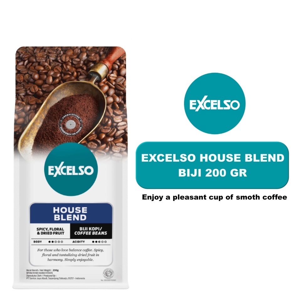 

[oddsolshop] pekanbaru/Excelso House Blend Biji Kopi 200GR Premium Coffee Beans Cafe Drink