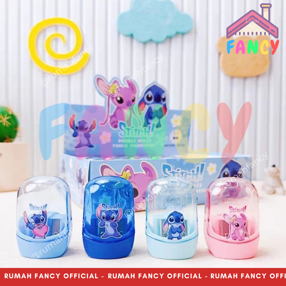 

[1 PAK / 20 PCS] Serutan Rautan 2 Lubang Boneka KM 9328 Three Baby / Kapibara / Stich / Hero Unik