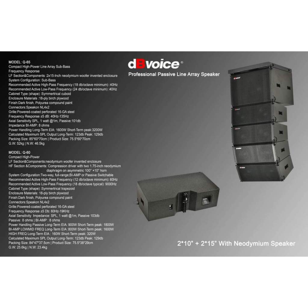 Q-65 SPEAKER PASIF LINEARRAY DBVOICE ORIGINAL / SPEAKER PASIF 15 INCH LINEARRAY