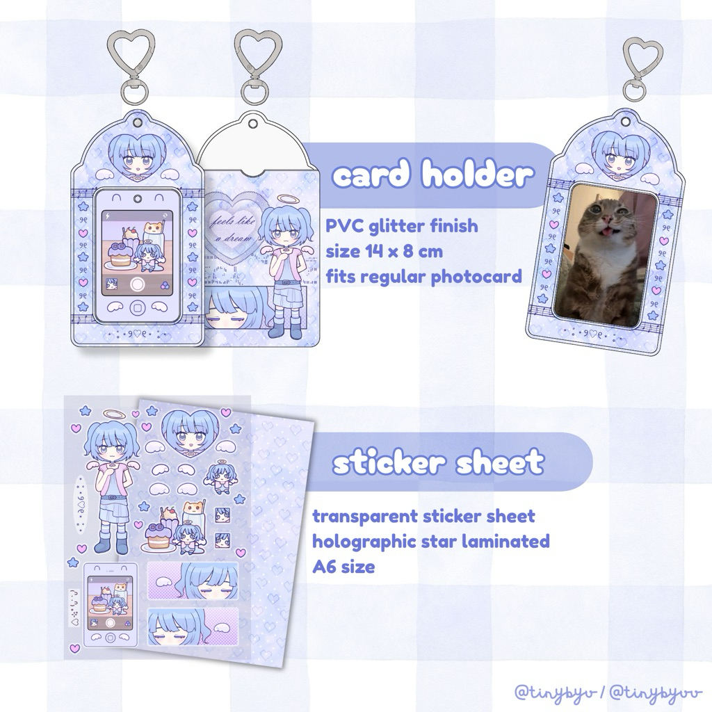 

[read desc] angel card holder and sticker sheet by tinybyu