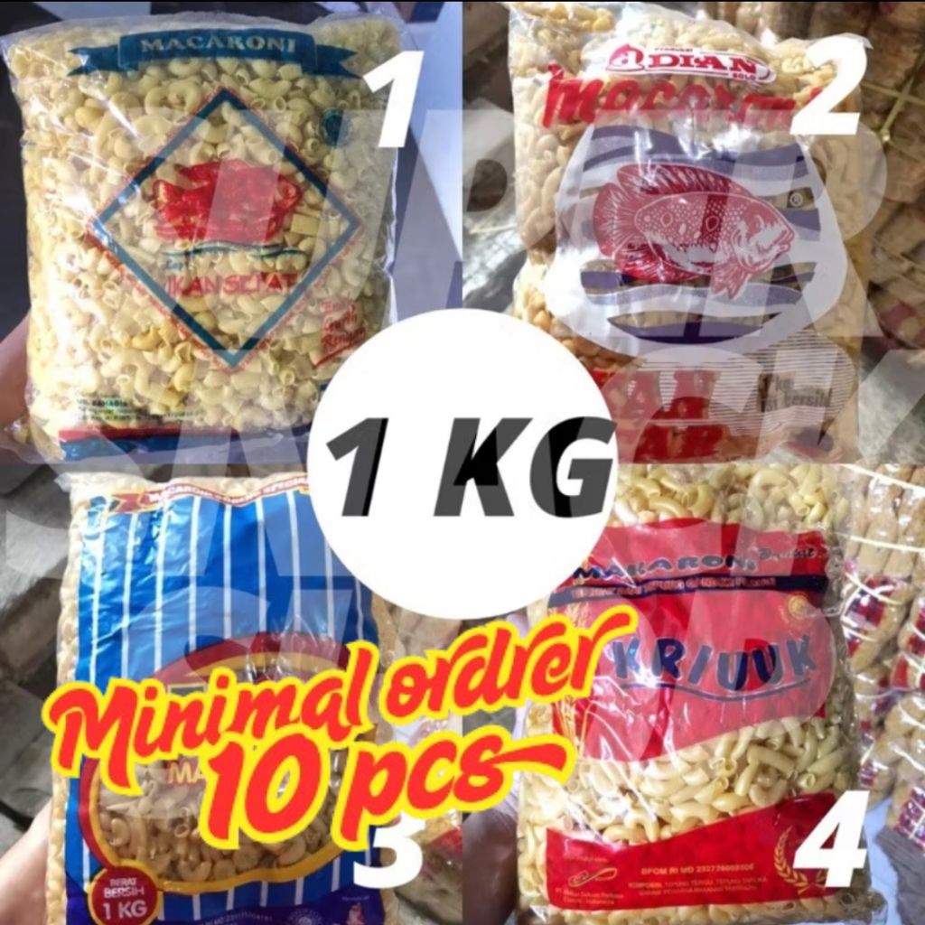 

MAKARONI BANTET MURAH / MAKRONI MURAH / MAKARONI MENTAH / MAKRONI BANTAT KUNING ANEKA 1 KG (minimal 10 pcs)