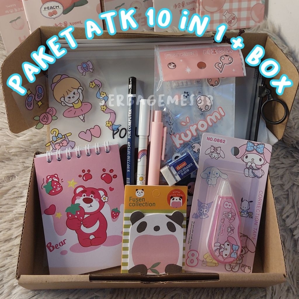 

serbagemes88 - SET ALAT TULIS 10 IN 1 LENGKAP / STATIONERY SEKOLAH UNTUK SOUVENIR HADIAH / HAMPERS KADO GIFT / HAMPERS WISUDA ULANG TAHUN / ALAT TULIS PAKET / ALAT TULIS MURAH / PAKET ANAK UNIK DAN BERMANFAAT / BOX KADO PEREMPUAN LAKI LAKI / BUKU TULIS