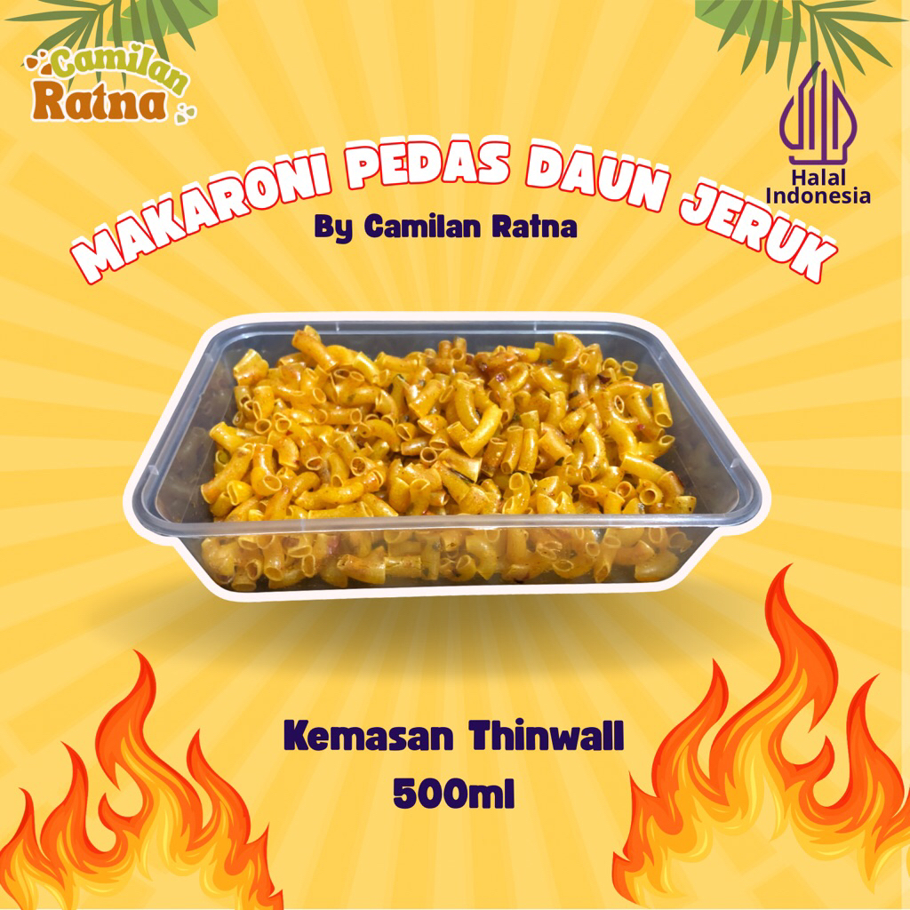 

CR - Makaroni Cikruh Pedas Daun Jeruk Kemasan Thinwall 500ml Gurih Asin Pedas | Makaroni Bantet Viral Pedas Daun Jeruk Bisa COD | Snack Pedas Makaroni