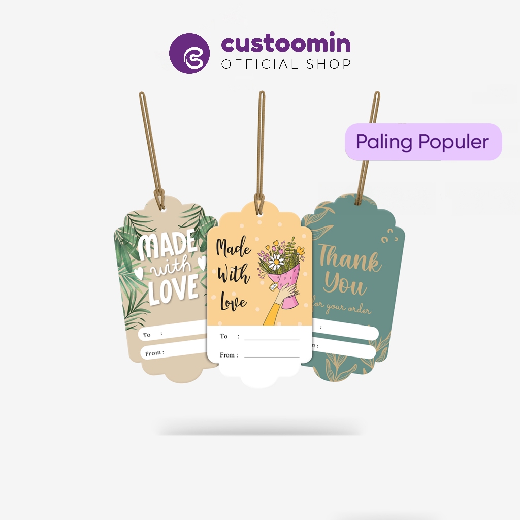 

Custoom.in - Hangtag Bentuk Vintage (Ukuran 5x9 cm) - Aesthetic Tag - Label Lucu