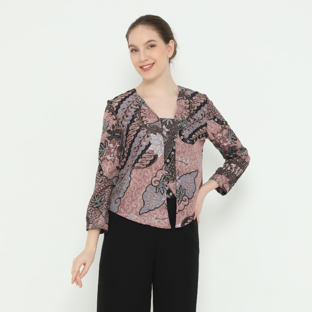 Lyne Halim Blouse Batik Kutubaru, Lilac 3327