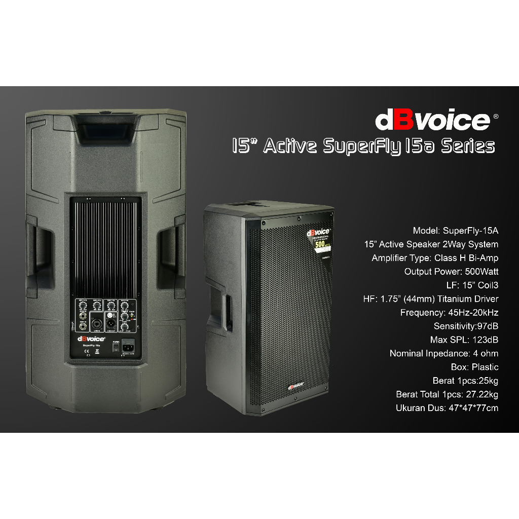 SUPERFLY-15A SPEAKER AKTIF 15 INCH DBVOICE ORIGINAL / SPEAKER AKTIF 15 INCH