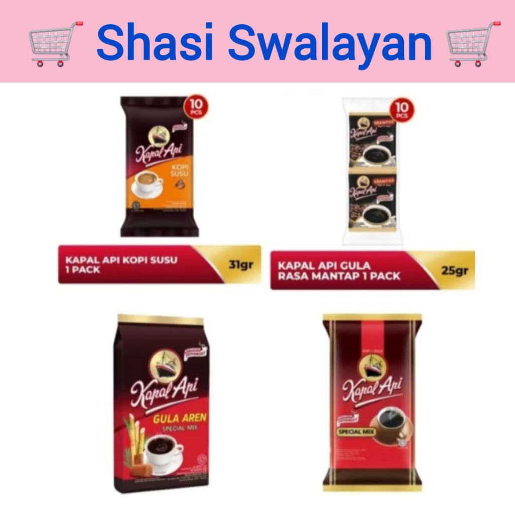 

KAPAL API Kopi All Varian 10 Sachet - Spesial Mix/ Gula/ Aren/ Susu/ One