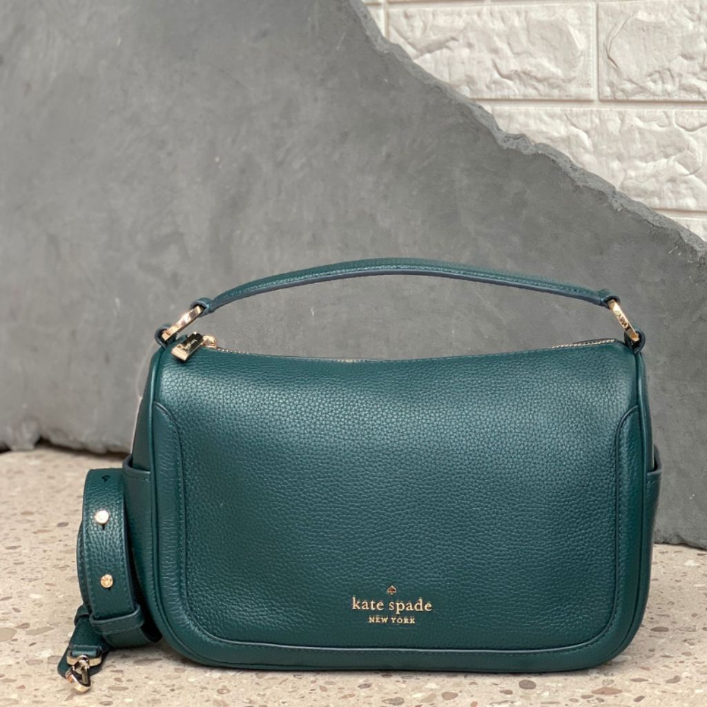 ks Smoosh Pebbled Leather Crossbody Peacock