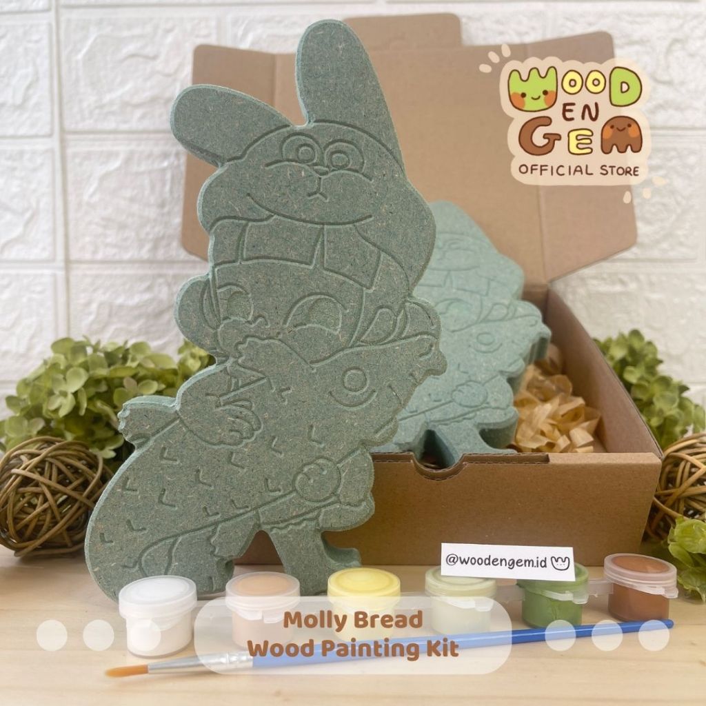 

DIY Wood Character Painting Kit Melukis Hampers Ulang Tahun Lucu Kayu Karakter Molly Bread Popmart