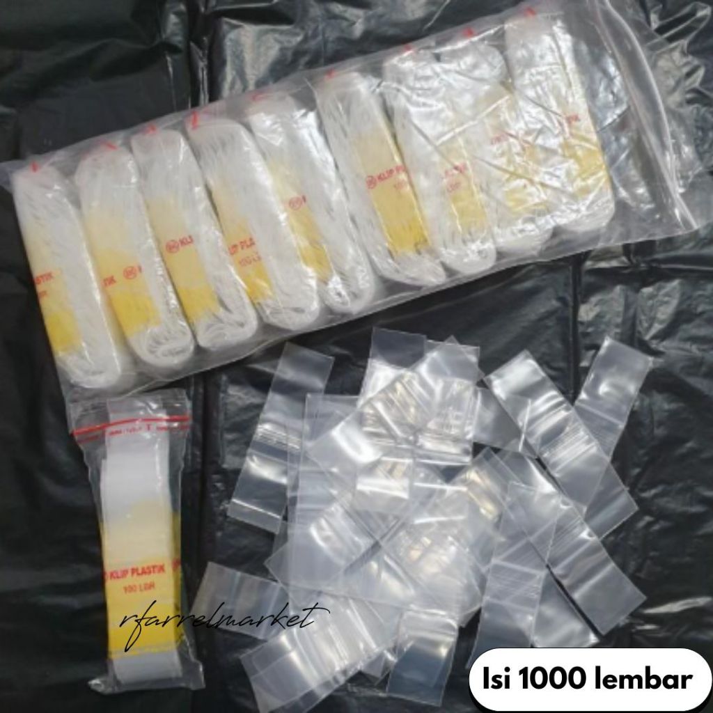 Plastik Klip Tebal Isi 1000 Lembar Plastik Klip 2x3,5 atau 2x4,5 Klip List Putih / ZIPLOCK / Plastik