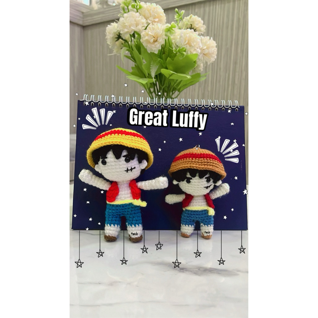 Crochet Luffy Amigurumi | Gantungan Kunci Rajut Luffy