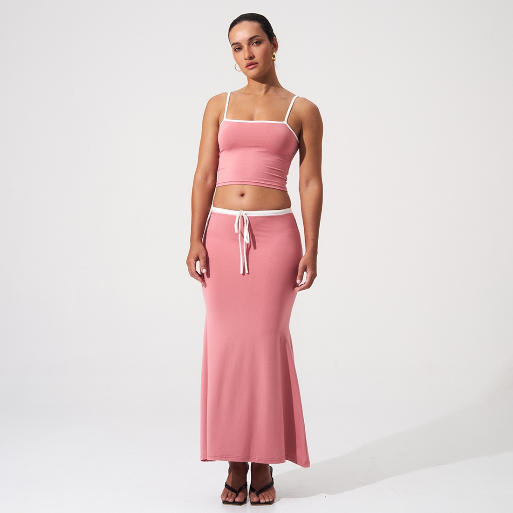 Utopia Set (Top & Maxi Skirt) - Forkle Pink