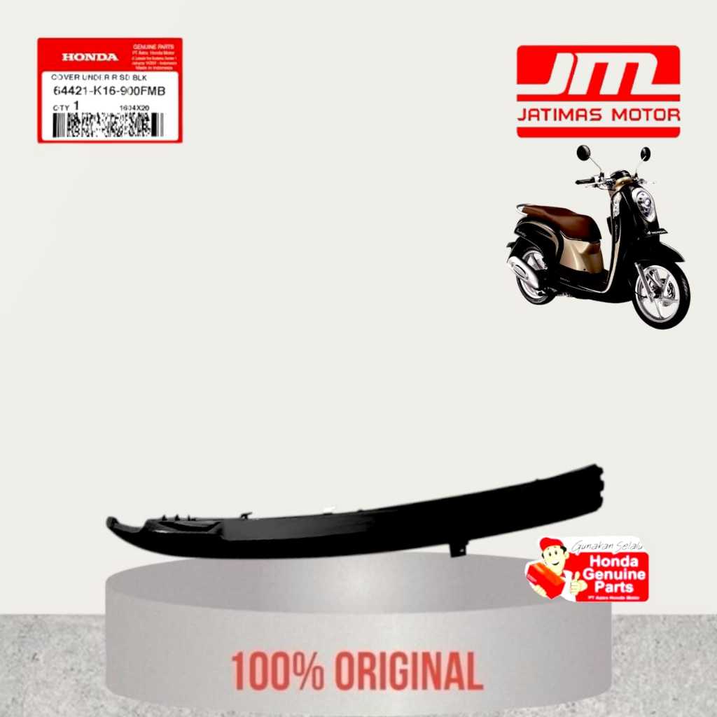 64421-K16-900FMB Cover Dek Lantai Kanan Scoopy Fi 2012 - 2016 Hitam