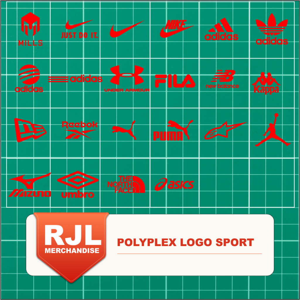 RJL- LOGO SPORT SABLON POLYPLEX MERAH SETRIKA PRESS