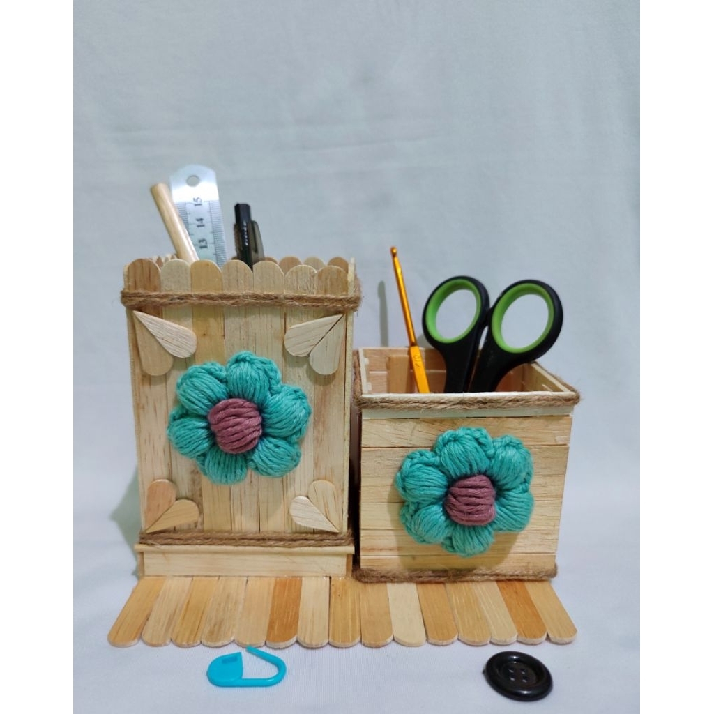 

Tempat Pulpen & Alat Tulis Unik 2 Slot – Handmade Stik Es