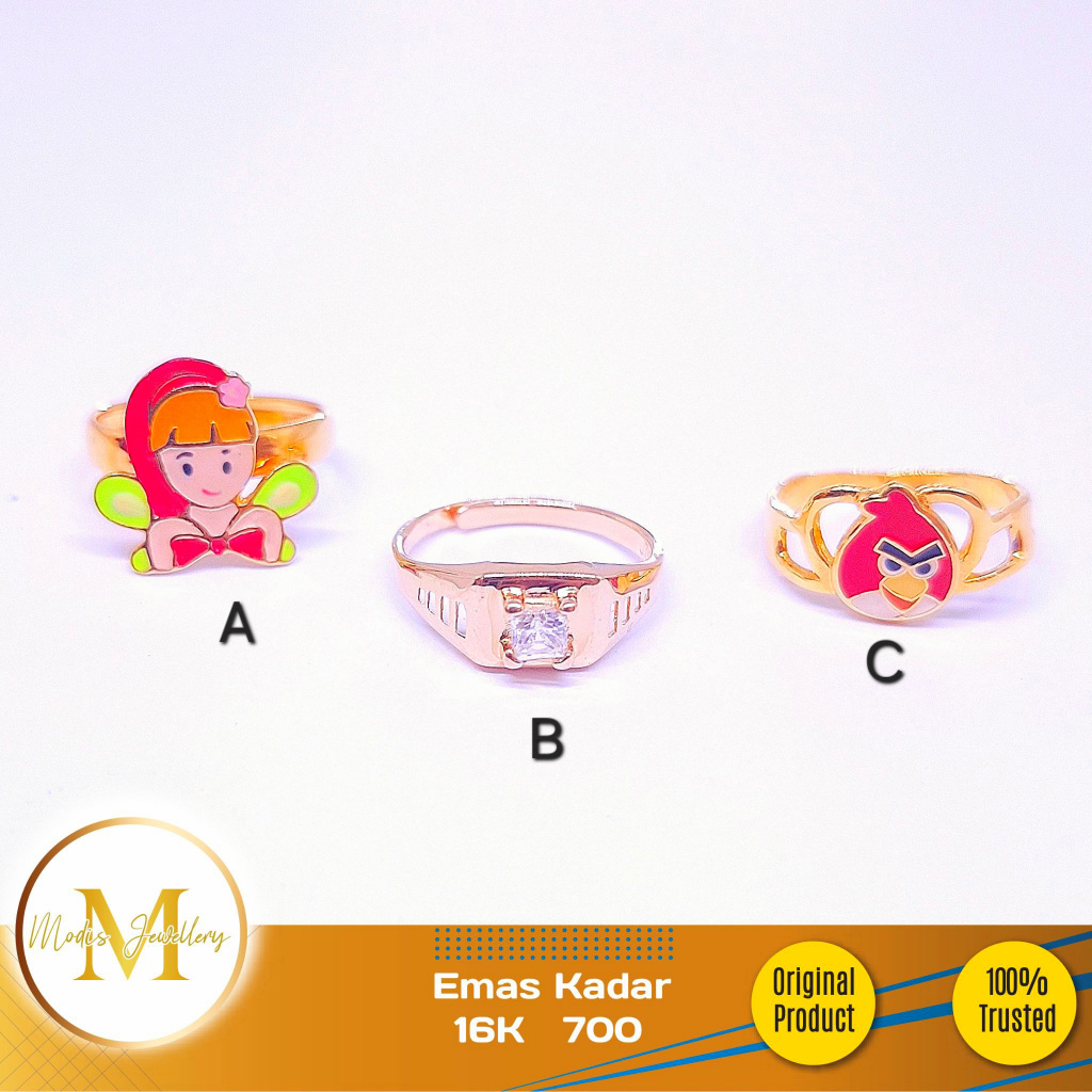 MODIS JEWELLERY - Cincin Bayi/Anak Variasi Kuning- Emas 16k  700