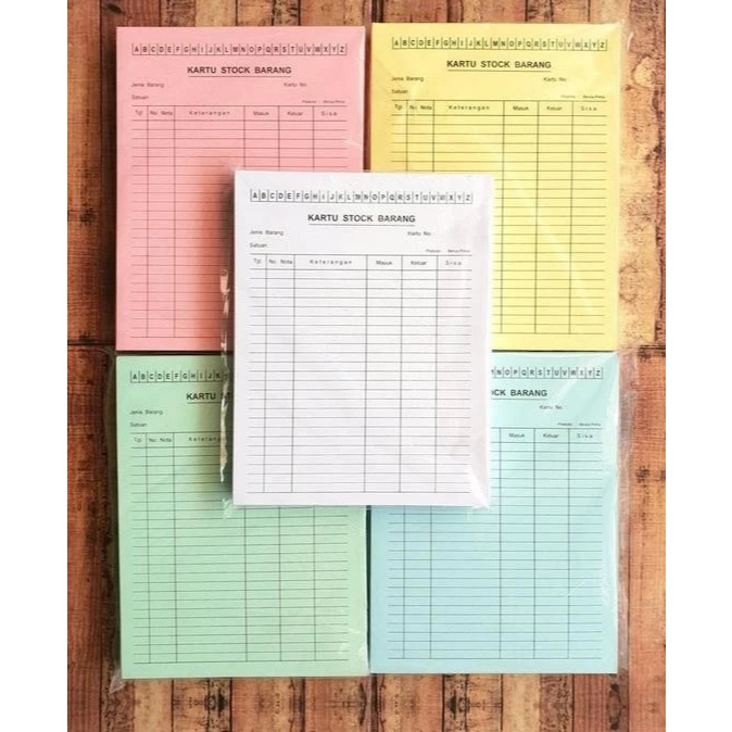 

Kartu Stok Barang - Stock Card Warna - Ukuran Kwarto isi 100lembar