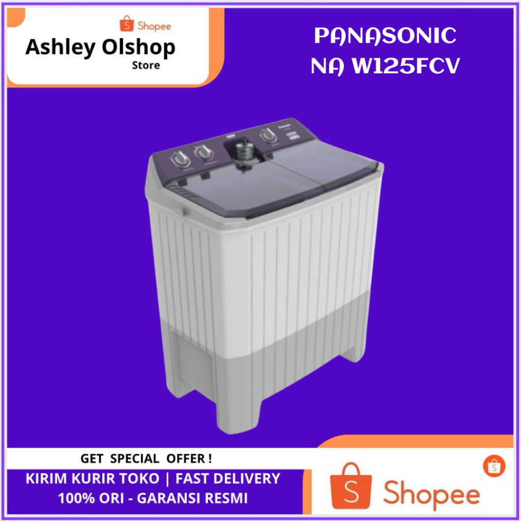 MESIN CUCI 2 TABUNG 12KG PROMO | NA-W125FCV1 PANASONIC TWIN TUB 12 KG NAW125FCV1